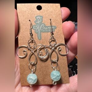 Silver and Blue Earrings